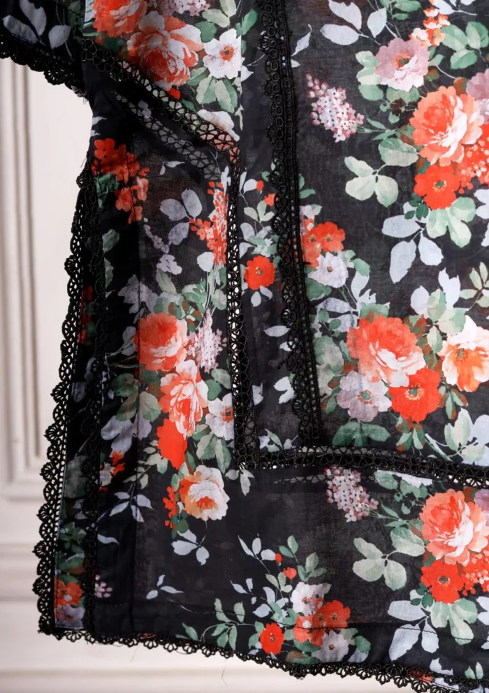 Rubaaiyat Black Printed Lawn Shirt Luxury Collection - Image 4