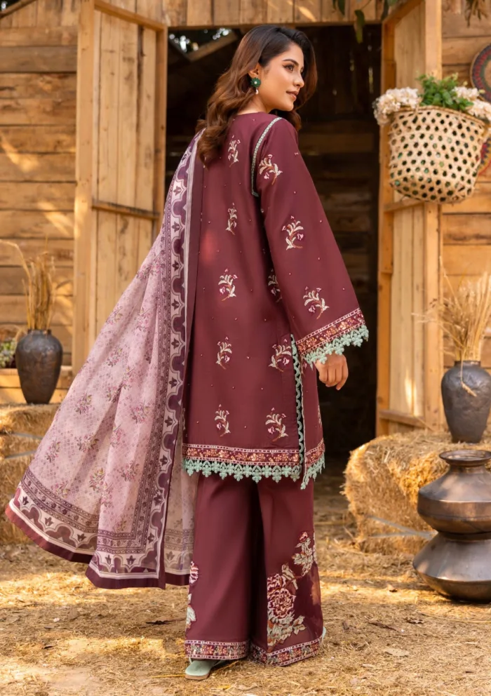 Rubaaiyat D 06 RASBERRY Luxe Attire 25 Luxury Lawn Collection - Image 2