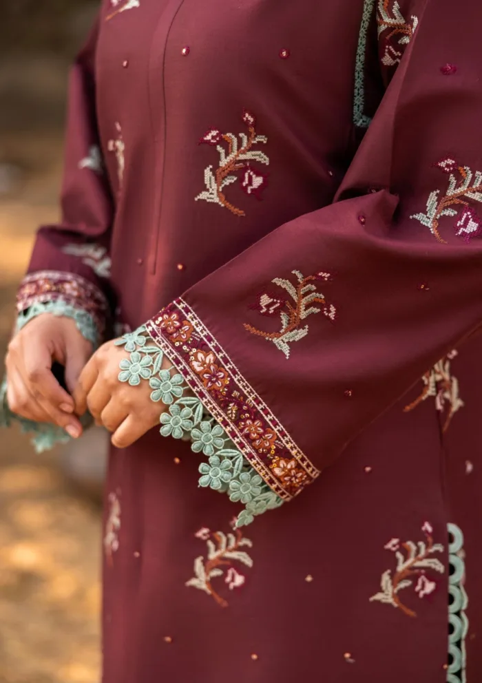 Rubaaiyat D 06 RASBERRY Luxe Attire 25 Luxury Lawn Collection - Image 3