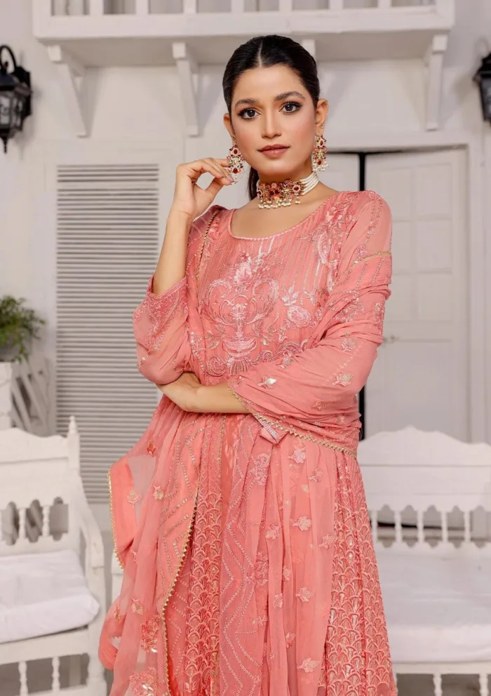 Rubaaiyat D 1 A Chiffon with Sequence Luxury Lawn Collection - Image 3