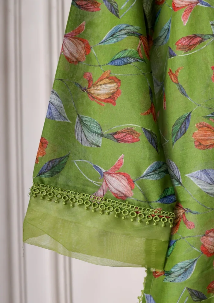 Rubaaiyat Green Printed Lawn Shirt Luxury Collection - Image 3