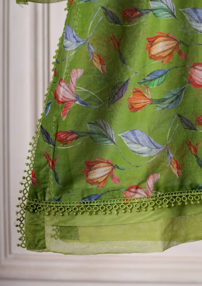 Rubaaiyat Green Printed Lawn Shirt Luxury Collection - Image 4