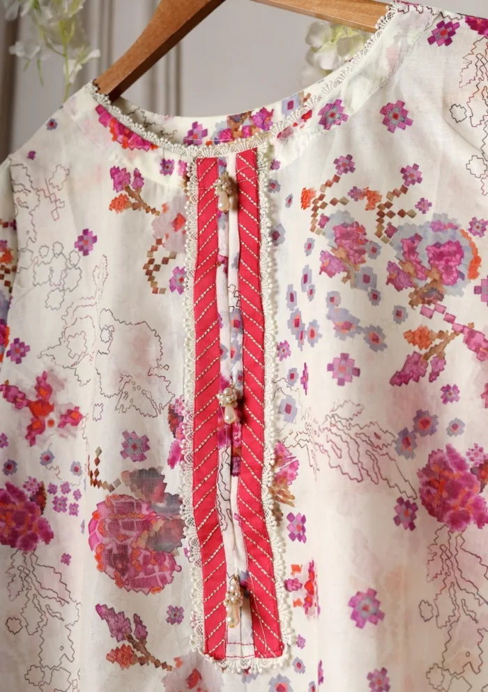 Rubaaiyat Off White Printed Lawn Shirt Luxury Collection - Image 2