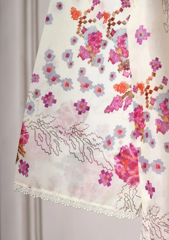 Rubaaiyat Off White Printed Lawn Shirt Luxury Collection - Image 3
