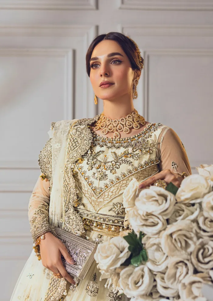 Rubaaiyat Off White Wedding Edit 24 Luxury Lawn Collection - Image 10