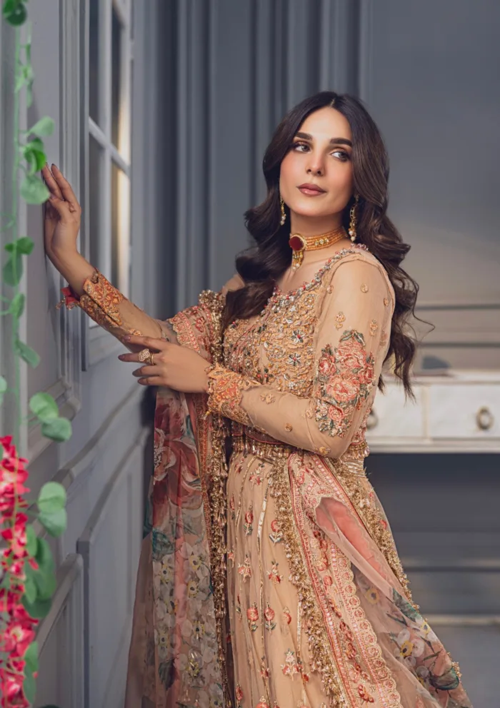 Rubaaiyat Peach Wedding Edit 24 Luxury Lawn Collection - Image 13