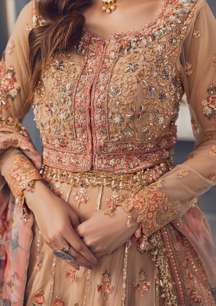 Rubaaiyat Peach Wedding Edit 24 Luxury Lawn Collection - Image 8