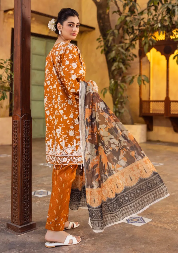 Rubaaiyat RPM 14 Ochre Mustard Print Melody 25 Luxury Lawn Collection - Image 2