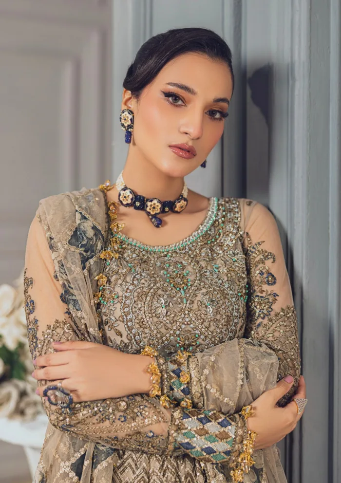 Rubaaiyat Skin Gold Wedding Edit 24 Luxury Lawn Collection - Image 15