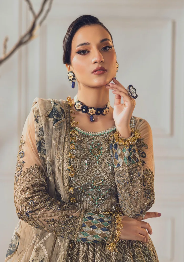 Rubaaiyat Skin Gold Wedding Edit 24 Luxury Lawn Collection - Image 4