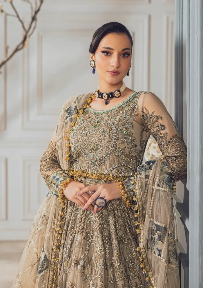 Rubaaiyat Skin Gold Wedding Edit 24 Luxury Lawn Collection - Image 5