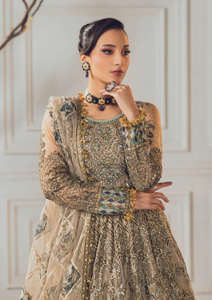 Rubaaiyat Skin Gold Wedding Edit 24 Luxury Lawn Collection - Image 6