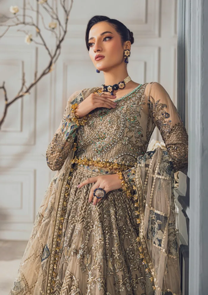 Rubaaiyat Skin Gold Wedding Edit 24 Luxury Lawn Collection - Image 7
