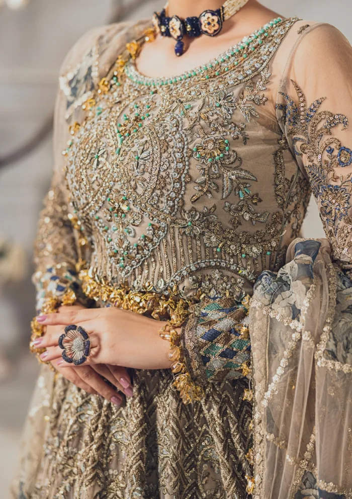 Rubaaiyat Skin Gold Wedding Edit 24 Luxury Lawn Collection - Image 8