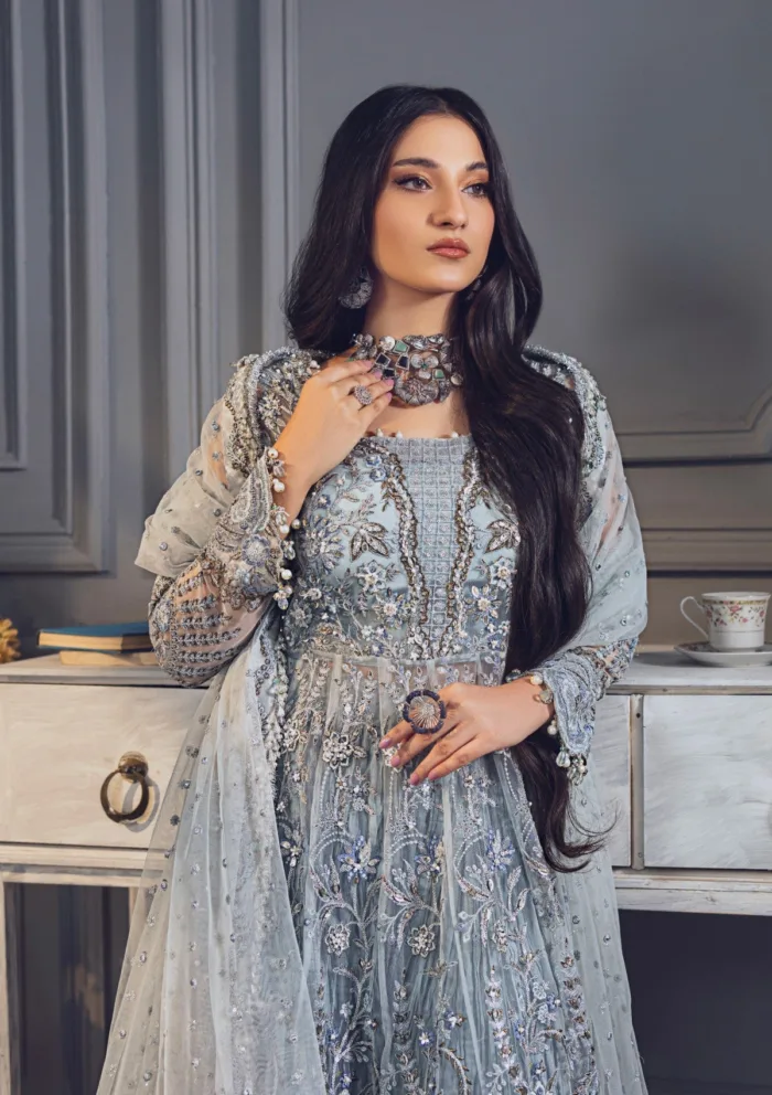 Rubaaiyat Sky Blue Wedding Edit 24 Luxury Lawn Collection - Image 11