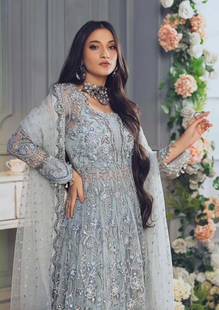 Rubaaiyat Sky Blue Wedding Edit 24 Luxury Lawn Collection - Image 12