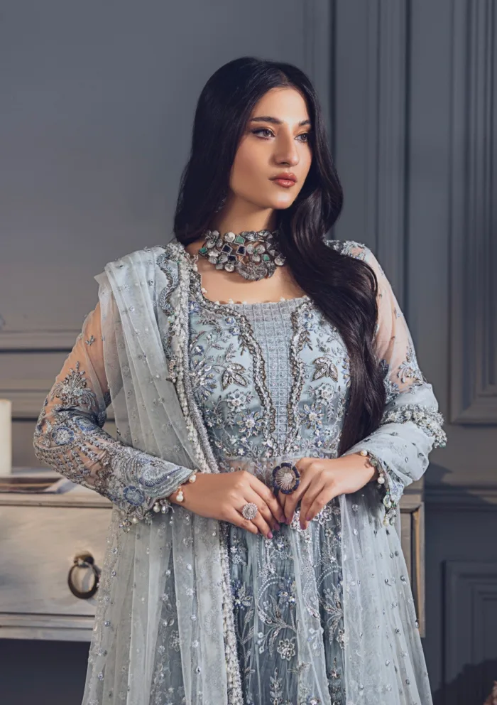 Rubaaiyat Sky Blue Wedding Edit 24 Luxury Lawn Collection - Image 7
