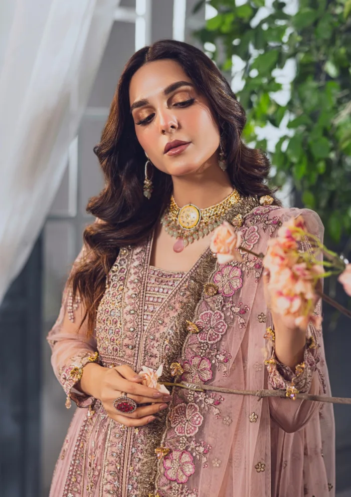 Rubaaiyat Tea Pink Wedding Edit 24 Luxury Lawn Collection - Image 11