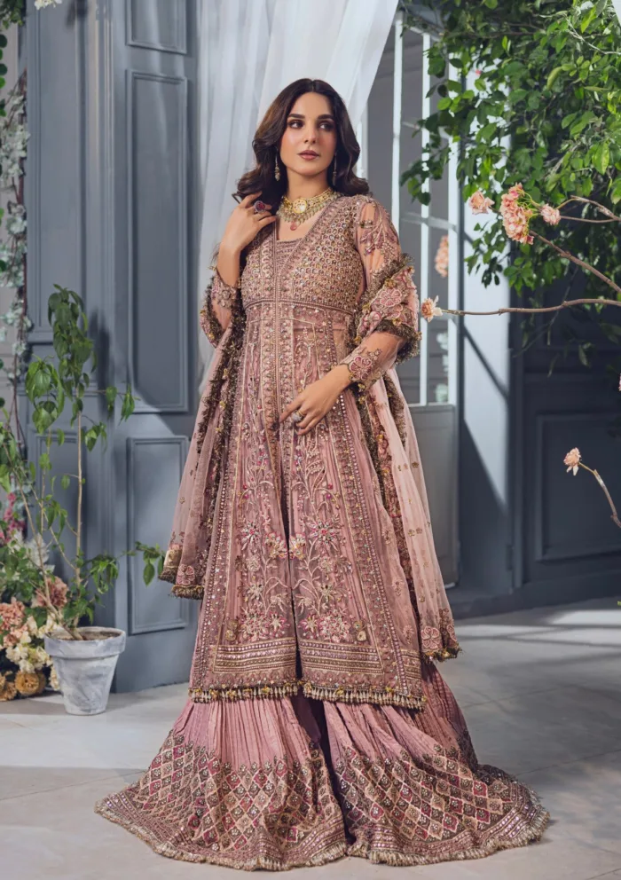 Rubaaiyat Tea Pink Wedding Edit 24 Luxury Lawn Collection - Image 12