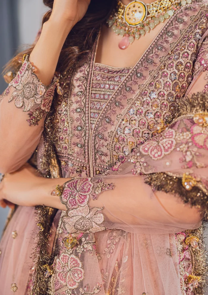 Rubaaiyat Tea Pink Wedding Edit 24 Luxury Lawn Collection - Image 18