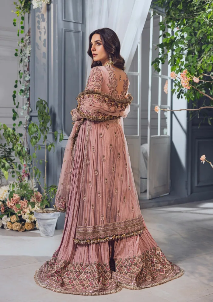 Rubaaiyat Tea Pink Wedding Edit 24 Luxury Lawn Collection - Image 3