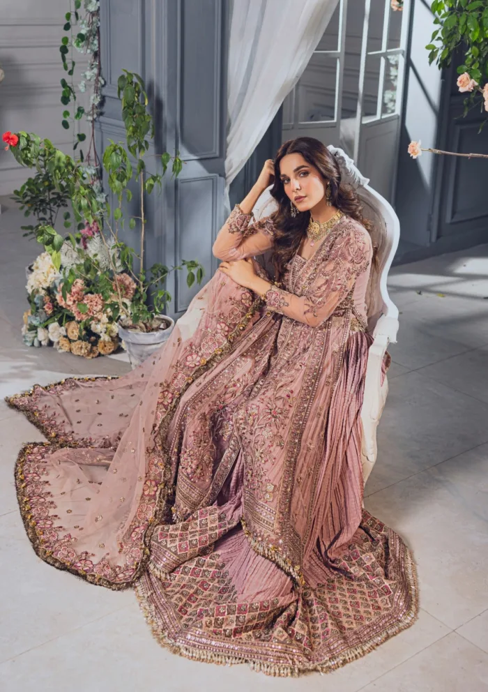 Rubaaiyat Tea Pink Wedding Edit 24 Luxury Lawn Collection - Image 5