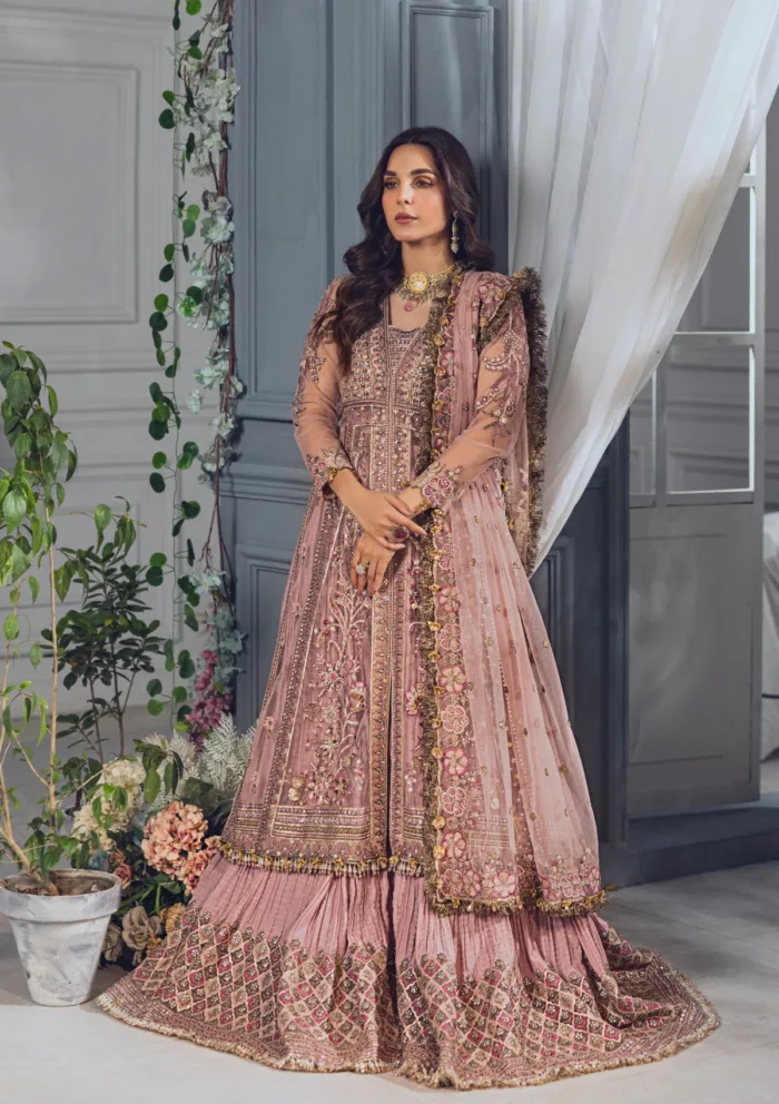 Rubaaiyat Tea Pink Wedding Edit 24 Luxury Lawn Collection - Image 9