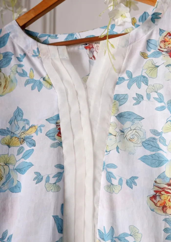 Rubaaiyat White Printed Lawn Shirt Luxury Collection - Image 2