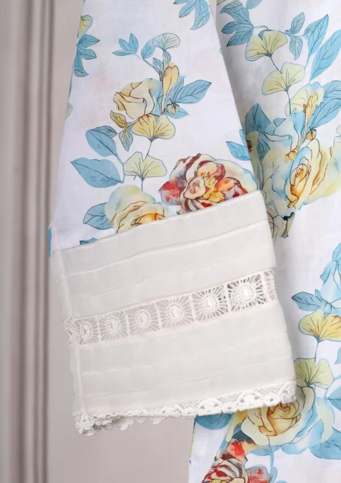 Rubaaiyat White Printed Lawn Shirt Luxury Collection - Image 3