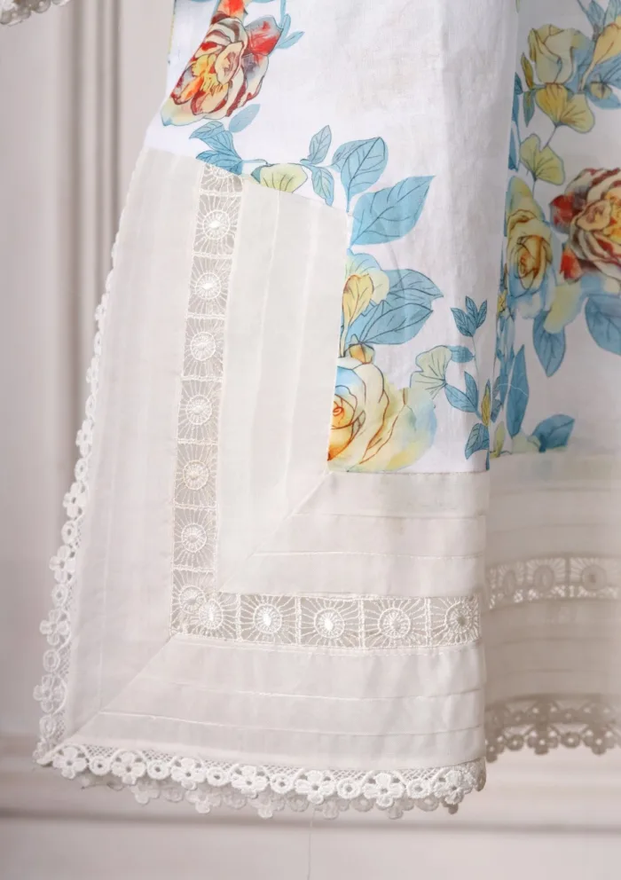 Rubaaiyat White Printed Lawn Shirt Luxury Collection - Image 4