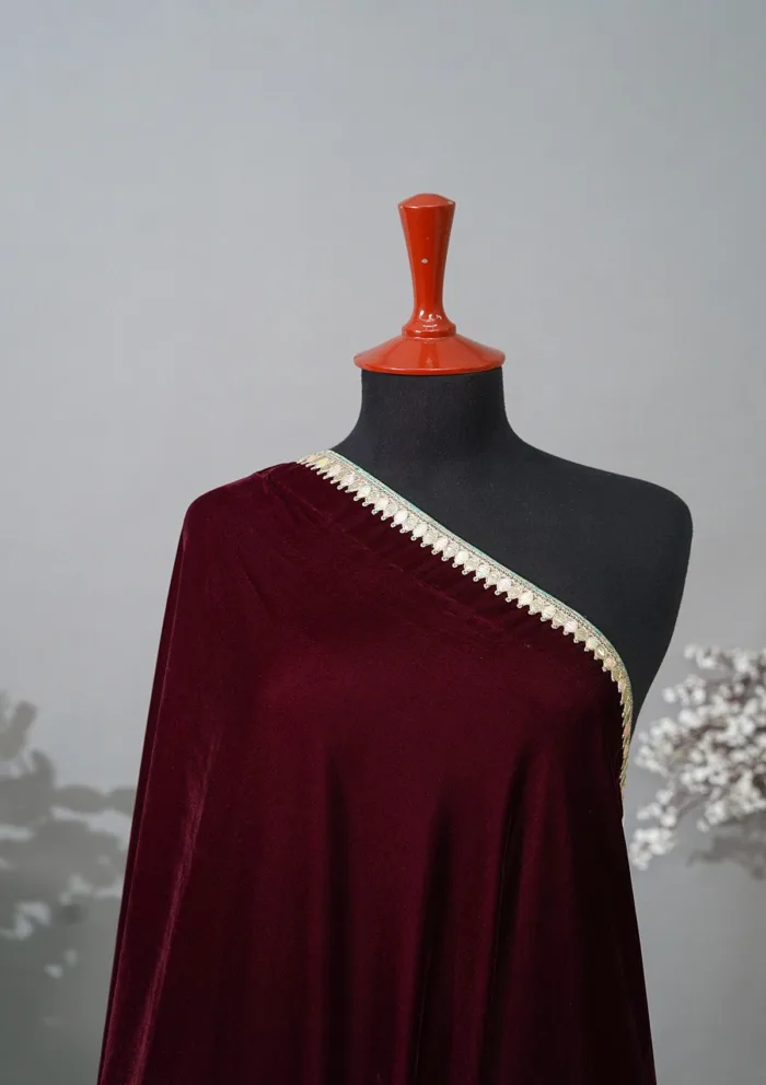 Sadias Collection D 18 Velvet Shawl Luxury Lawn Collection - Image 2
