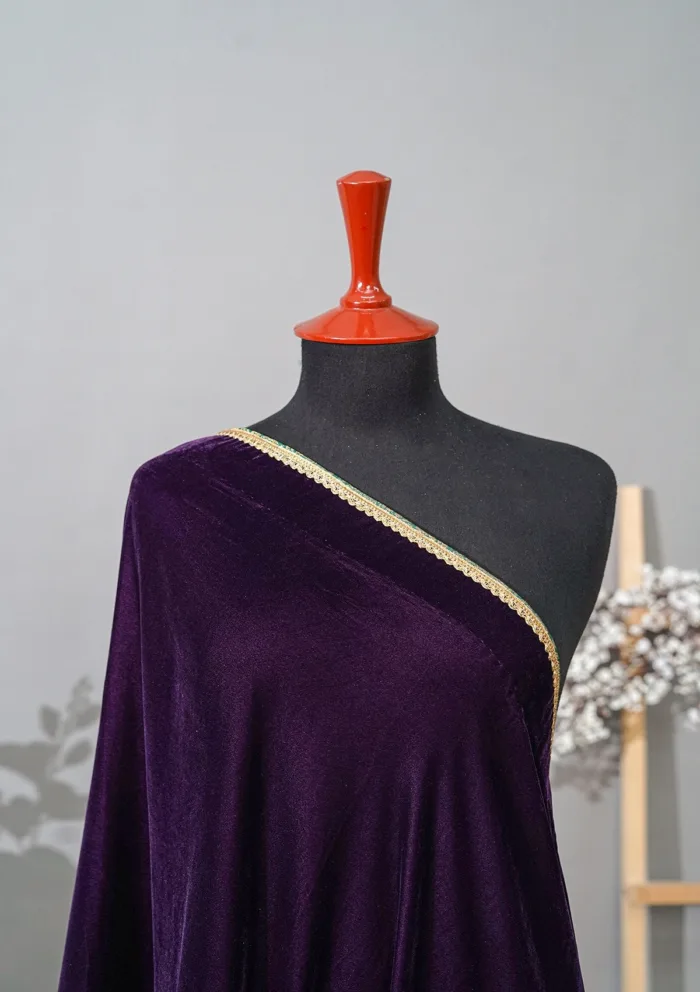 Sadias Collection D 20 Velvet Shawl Luxury Lawn Collection - Image 2