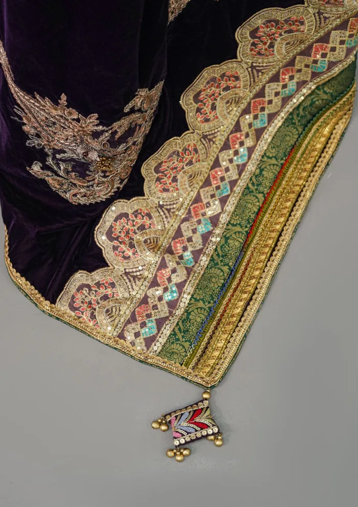 Sadias Collection D 20 Velvet Shawl Luxury Lawn Collection - Image 3
