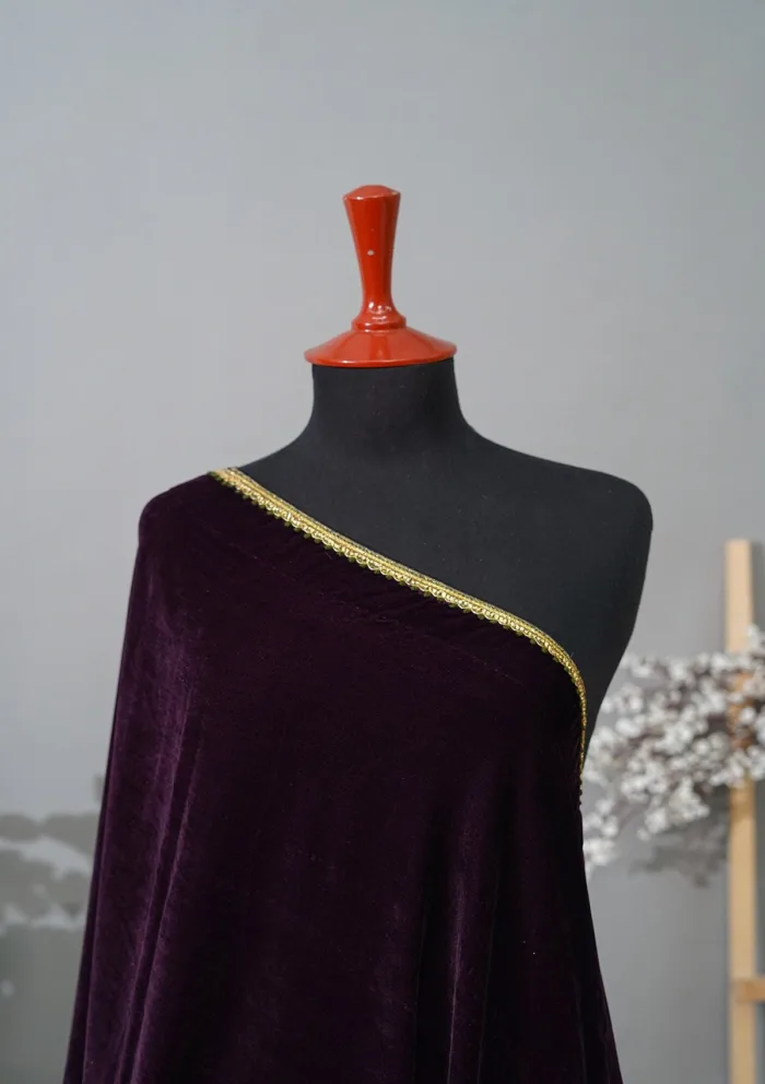 Sadias Collection D 22 Velvet Shawl Luxury Lawn Collection - Image 2