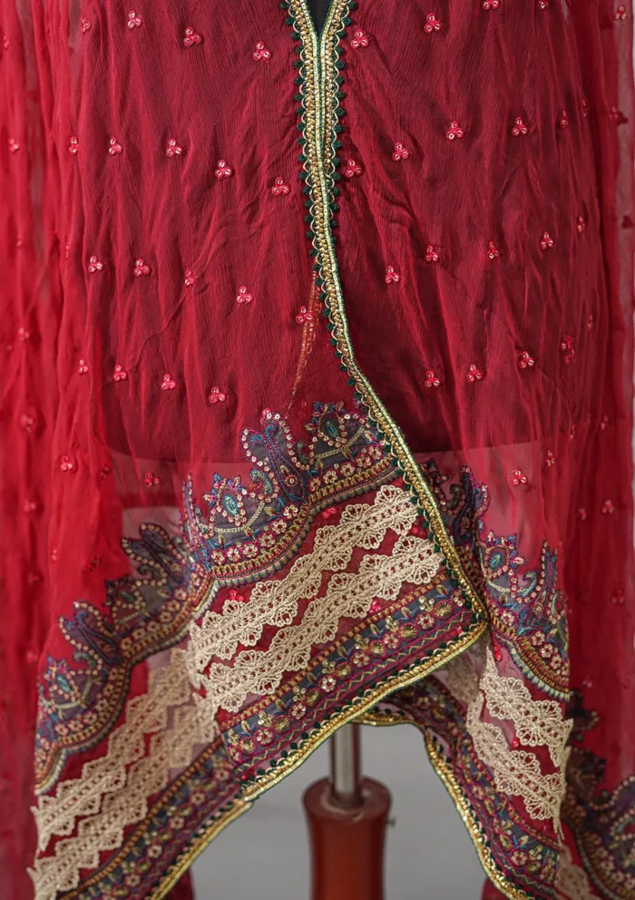 Sadias Collection D 40 Chiffon Shawl Luxury Lawn Collection - Image 3