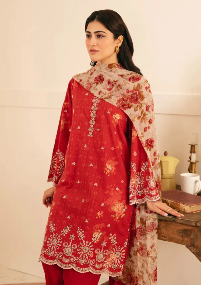 Sahar EL V1 S25 02 Antique Rosewood Raya Luxury Lawn Collection - Image 3