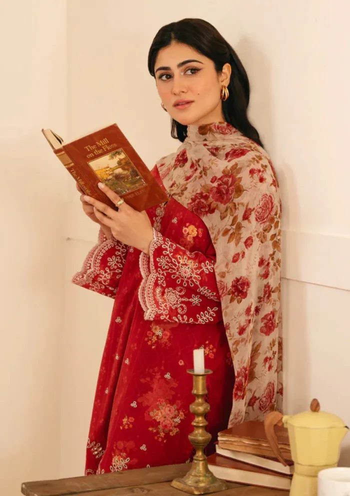 Sahar EL V1 S25 02 Antique Rosewood Raya Luxury Lawn Collection - Image 4