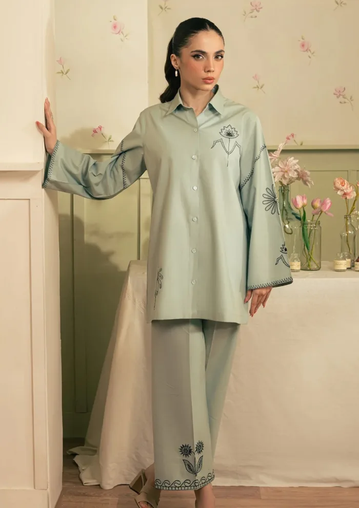 Sahar SSMF RR V2 01 Ashen Aqua Spring Summer Luxury Lawn Collection - Image 4