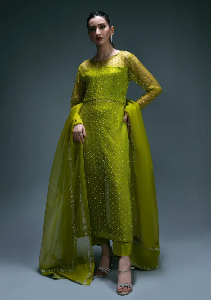Sidra Fahad Apple Green Elienna 24 Luxury Lawn Collection - Image 4