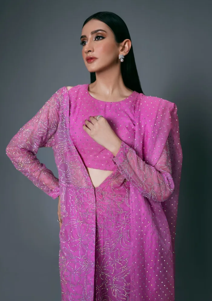 Sidra Fahad Barbie Pink Elienna 24 Luxury Lawn Collection - Image 2
