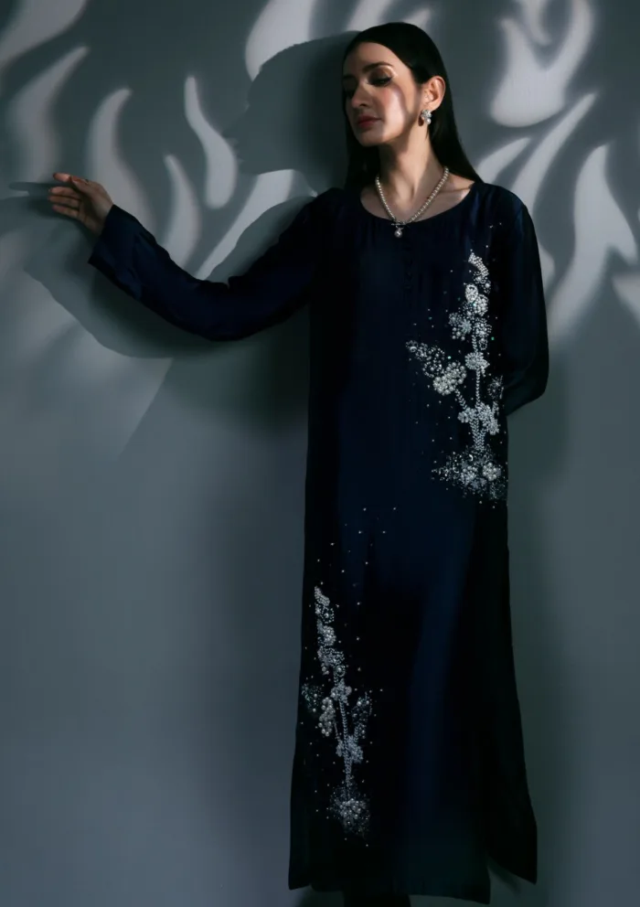 Sidra Fahad Dark Blue Elienna 24 Luxury Lawn Collection - Image 2