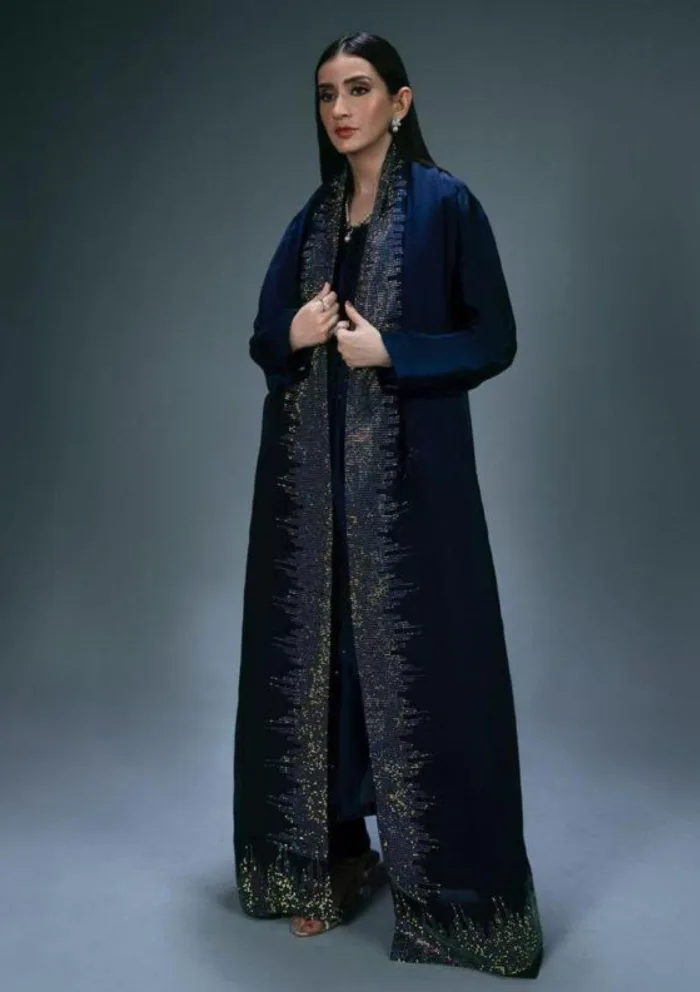 Sidra Fahad Dark Blue Elienna 24 Luxury Lawn Collection - Image 5