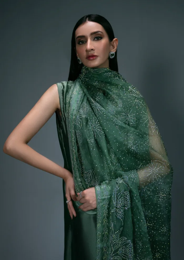 Sidra Fahad Dark Green Elienna 24 Luxury Lawn Collection - Image 2