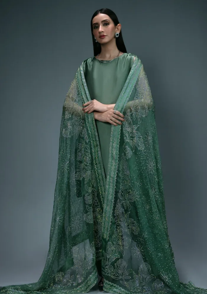 Sidra Fahad Dark Green Elienna 24 Luxury Lawn Collection - Image 4