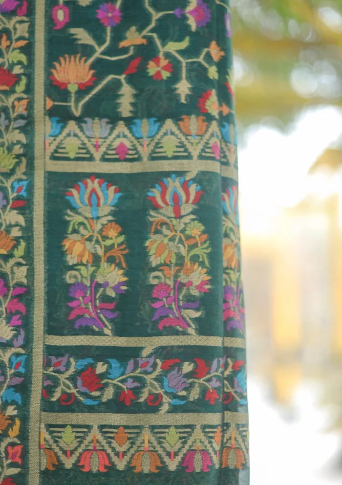 Silk Jamawar Work Shawl D 04A Luxury Lawn Collection - Image 2
