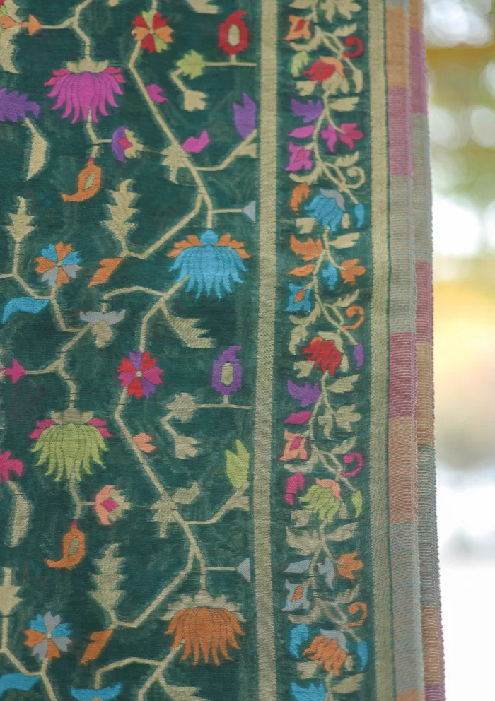 Silk Jamawar Work Shawl D 04A Luxury Lawn Collection - Image 3