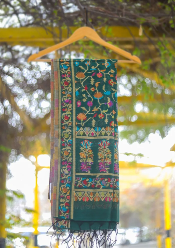 Silk Jamawar Work Shawl D 04A