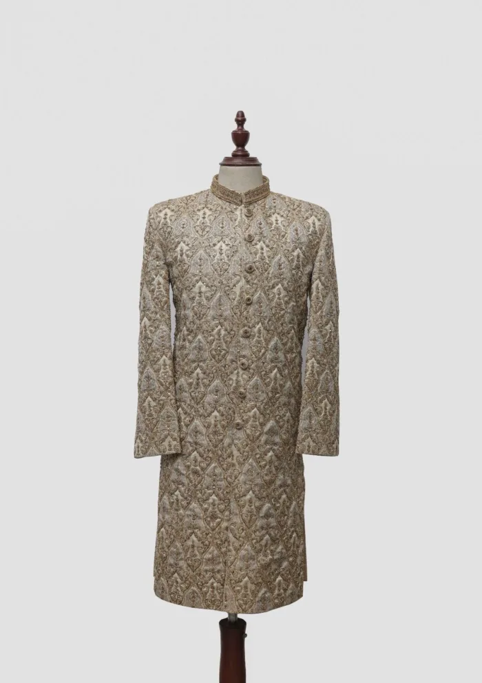 Stitched Collection T Mark Apparel Gents Sherwani Set TS 201 Gents Sherwani Set- TS-201 Luxury Lawn Collection - Image 2