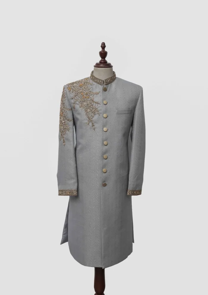 Stitched Collection T Mark Apparel Gents Sherwani Set TS 206 Gents Sherwani Set- TS-206 Luxury Lawn Collection - Image 2