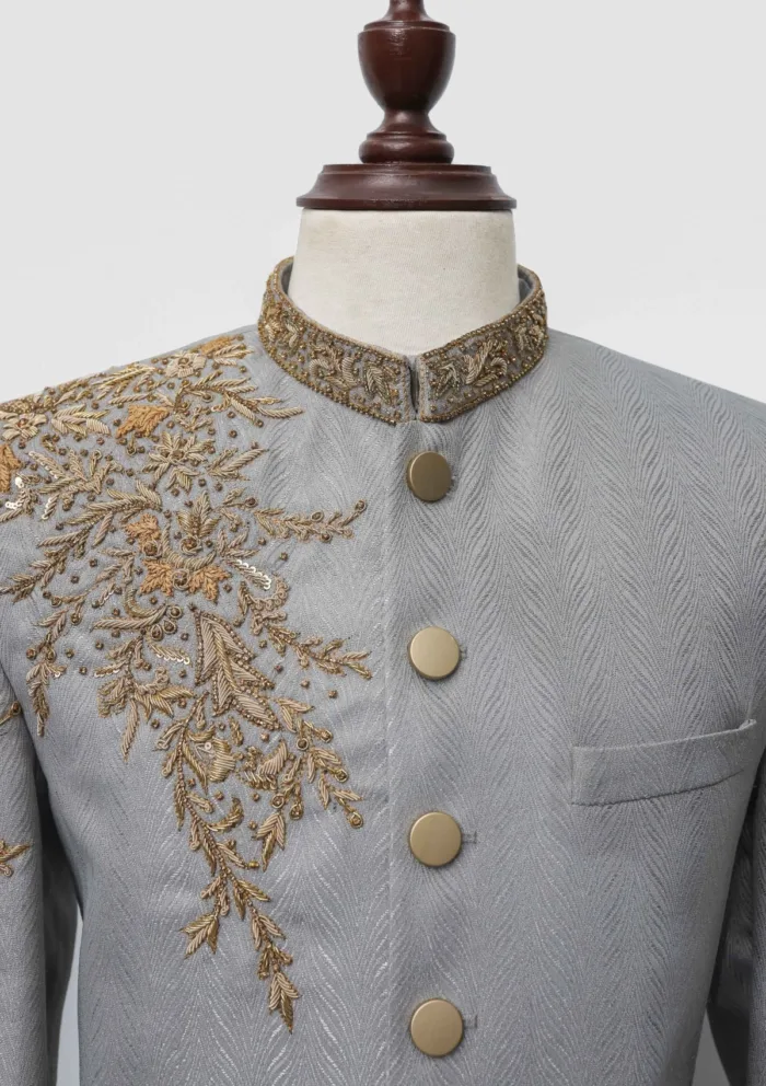 Stitched Collection T Mark Apparel Gents Sherwani Set TS 206 Gents Sherwani Set- TS-206 Luxury Lawn Collection - Image 3
